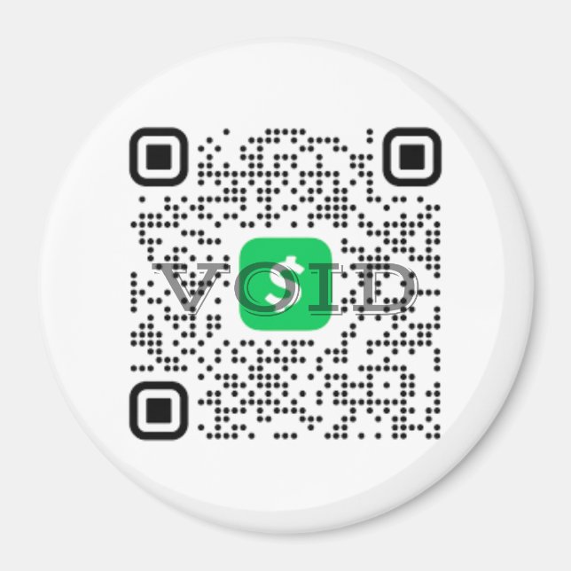 Imán de código QR de aplicación de efectivo person (Frente)