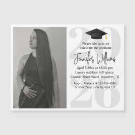 imán de código qr para fiesta de graduación con fo