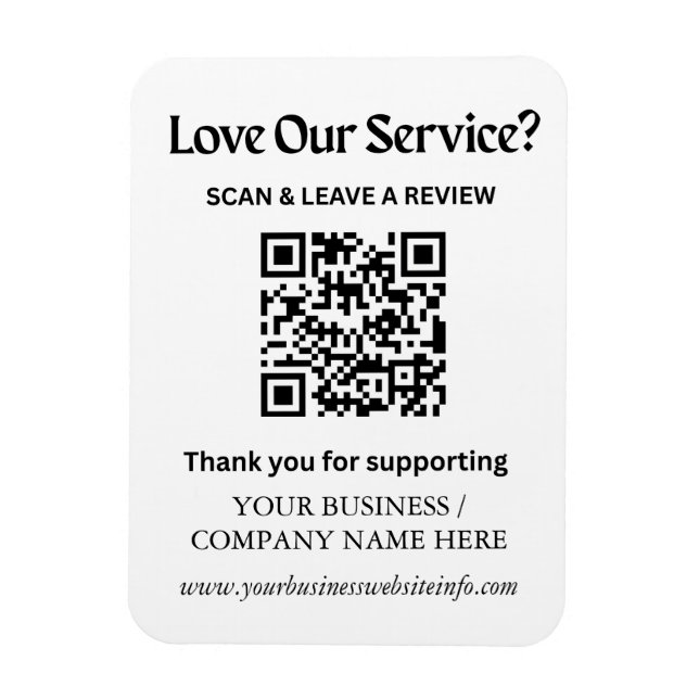 Imán de código QR para reseñas de Google para pequ (Vertical)