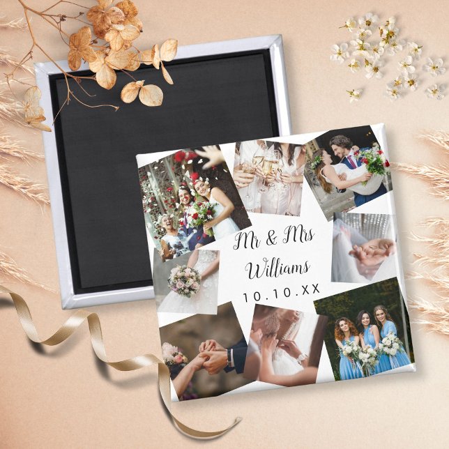 Imán de Colage de Fotos de Boda Modernas Personali (Subido por el creador)
