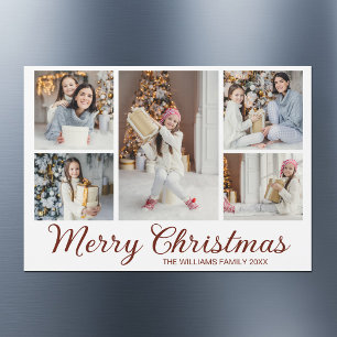 Imán de Colaje de Fotos de Navidad Minimalista Chi