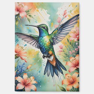 imán de colibrí floral