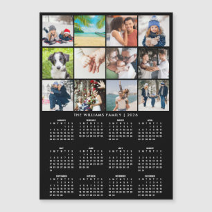 Imán de collage de 12 fotos del calendario de 2026