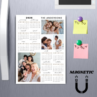 Imán de Collage de Fotos del Calendario de Todo el