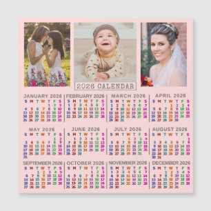Imán de Collage de Fotos Familiares de Calendario