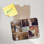 Imán de Collage de fotos monograma de Boda de bloq<br><div class="desc">Diseñado por fat*fa*tin. Fácil de personalizar con su propio texto,  foto o imagen. Para solicitudes de personalizados,  por favor contacte directamente con fat*fa*tin. Se cobran cargos por personalizado. www.zazzle.com/fat_fa_tin www.zazzle.com/color_therapy www.zazzle.com/fatfatin_blue_knot・・・・・・・. www.zazzle.com/fatfatin_red_knot www.zazzle.com/fatfatin_mini_me www.zazzle.com/fatfatin_box</div>