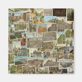 imán de collage de postales vintage de Nueva Orlea