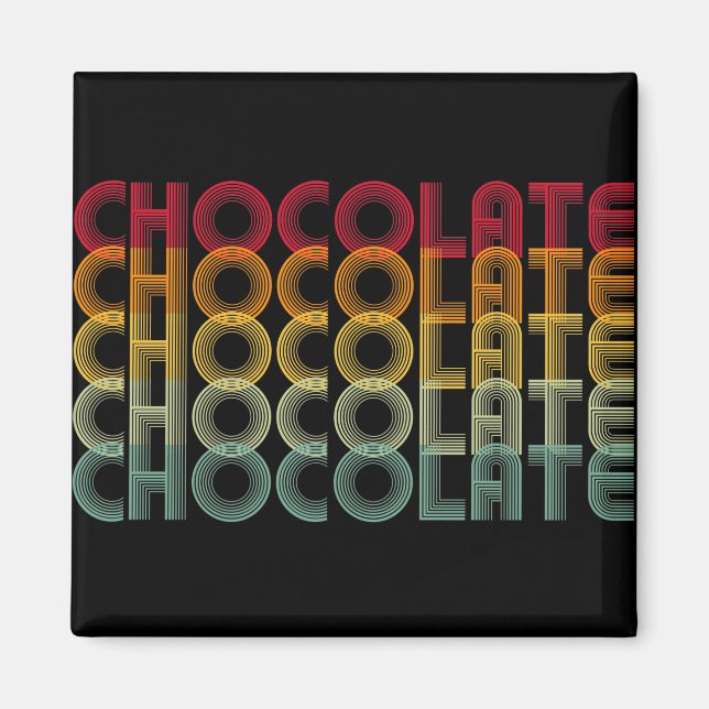 Imán de color de arcoiris de chocolate retro (Frente)