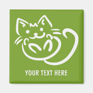 Imán de color personalizado de Ilustracion de gato