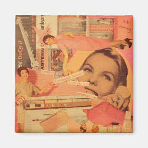 Imán de coloración rosa retro