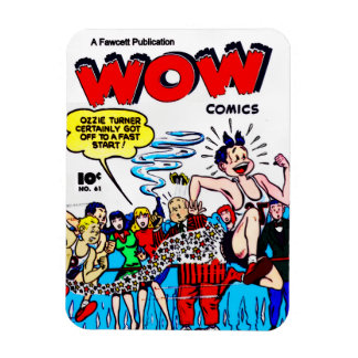 Imán de cómics WOW de la década de 1940
