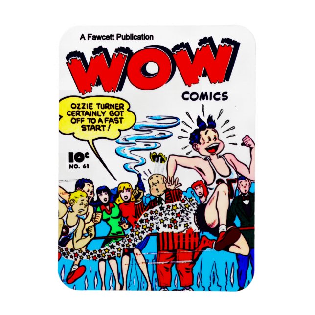 Imán de cómics WOW de la década de 1940  (Vertical)