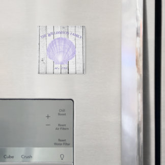 Imán de concha de vieira morada