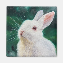 Imán de conejo blanco
