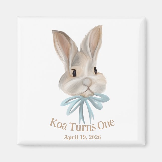 Imán de conejo de Pascua personalizado (Frente)