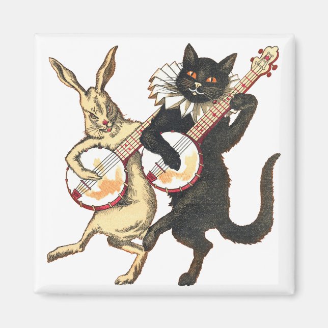 Imán de conejo y gato (Frente)