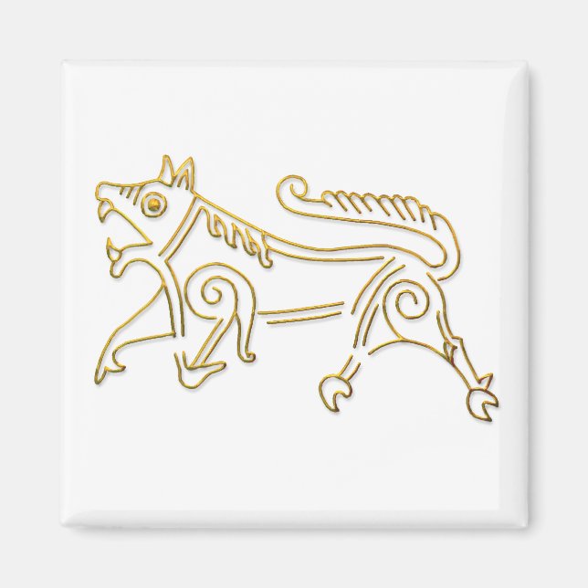 Imán de contorno de oro de vang Runestone (Frente)