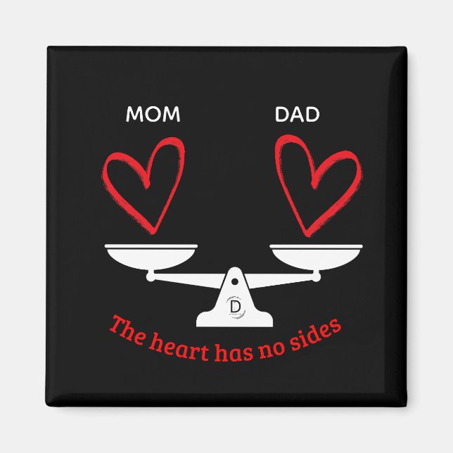 Imán de Coparentalidad Personalizado - El Corazón  (Frente)