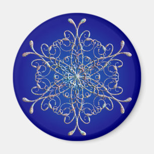 Imán de copo de nieve azul irlandés