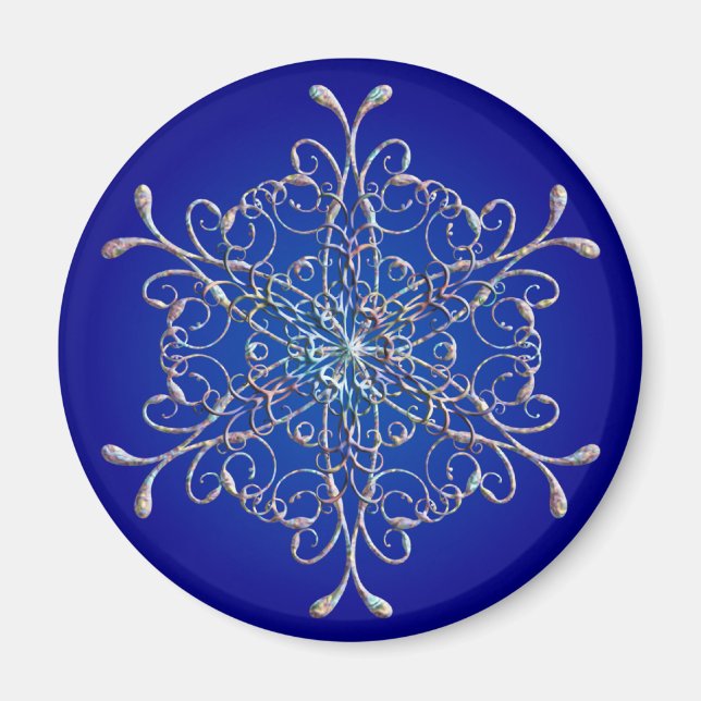 Imán de copo de nieve azul irlandés (Frente)
