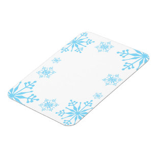 Imán de copos de nieve azul decorativo.