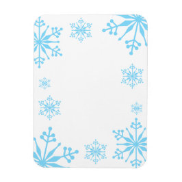 Imán de copos de nieve azul decorativo.