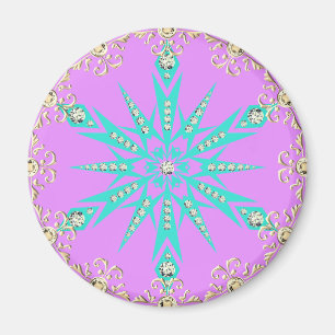 Imán de copos de nieve retro de diamante