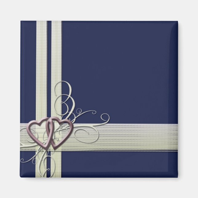 Imán de corazón azul marino (Frente)
