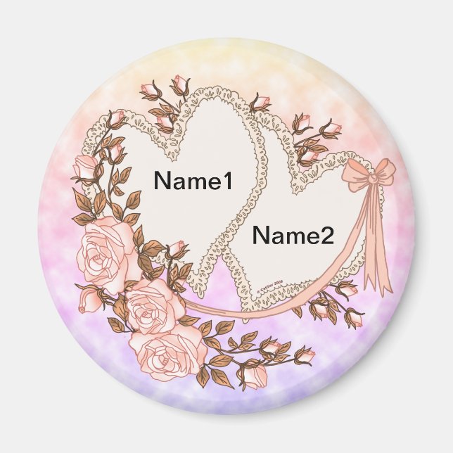 imán de corazón boda (Frente)