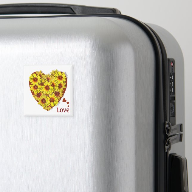 Imán de corazón de girasol (In Situ (Equipaje))