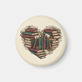 Imán de corazón de libro | Arte de lector con esté
