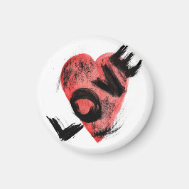 Imán de corazón Grunge "AMOR" minimalista – Kit mo