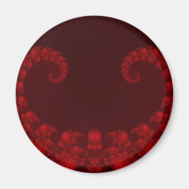 Imán de corazón rojo intenso (Frente)