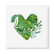 imán de corazón verde