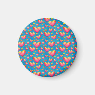 Imán de Corazones Acuarela Multicolor