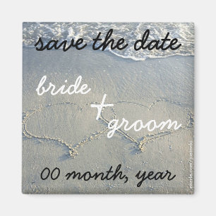 imán de corazones de playa