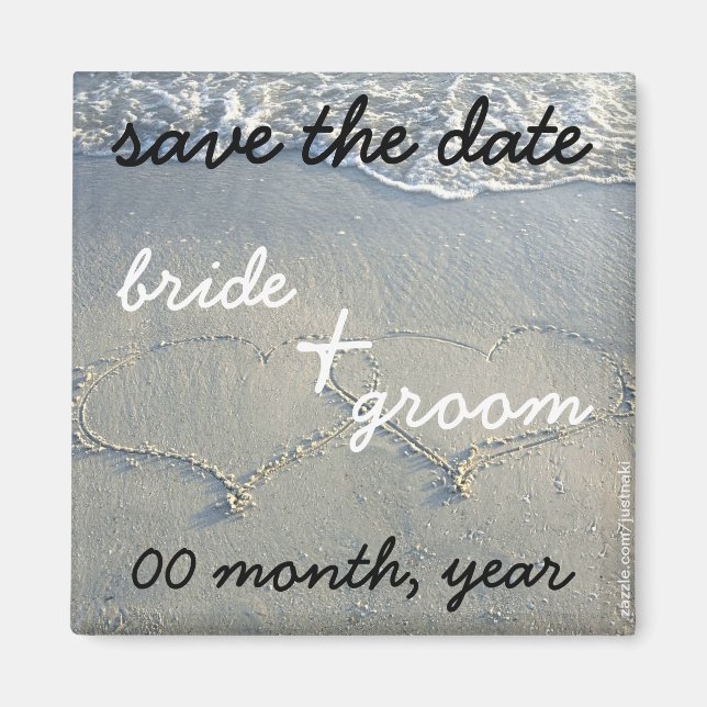 imán de corazones de playa (Frente)