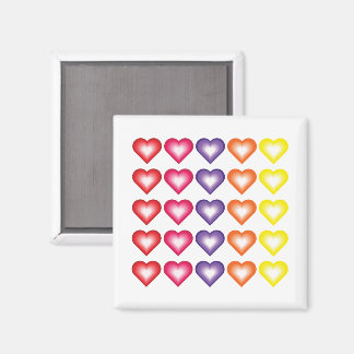 Imán de Corazones de San Valentín Coloridos Vibran