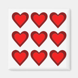 Imán de corazones Día de San Valentín Boda Roja