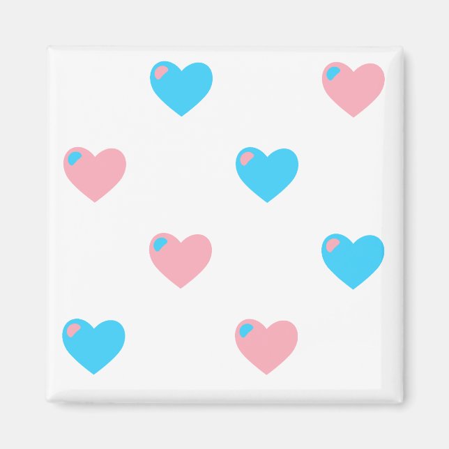 Imán de Corazones Orgullo Trans (Frente)