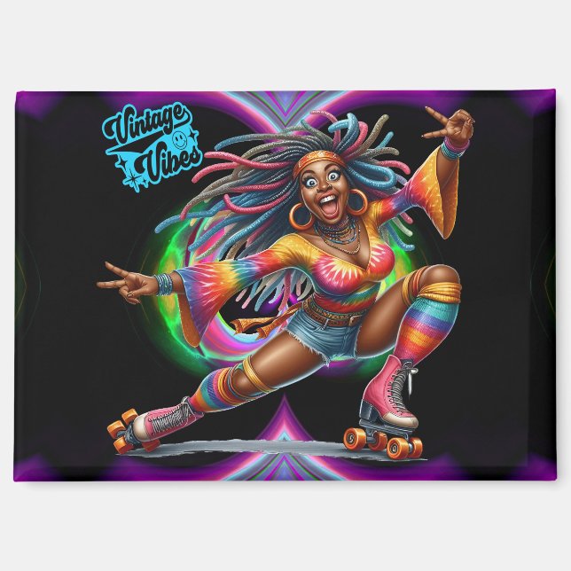 Imán de cosecha de hippie de Moda de color (Anverso)