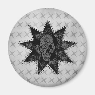 Imán de cráneo de punk (gris)
