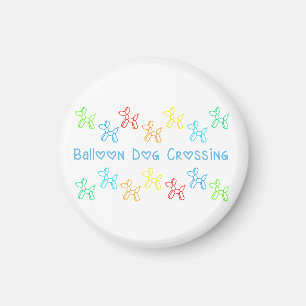 Imán de cruce de perros con globos