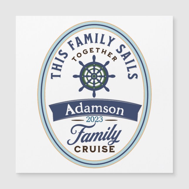 Imán de crucero para familias de personalizables (Anverso)