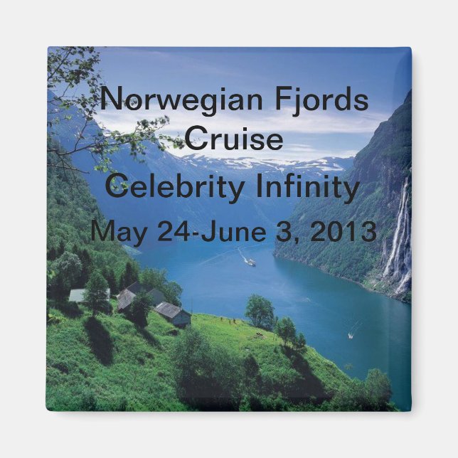 Imán de crucero para fiordos de Noruega (Frente)