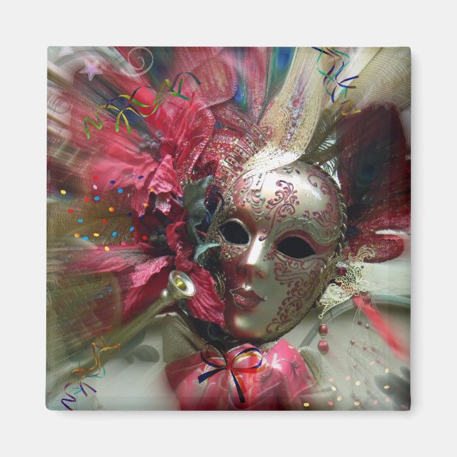 Imán de Cuadrado de Arte de Fantasía del Carnaval  (Frente)