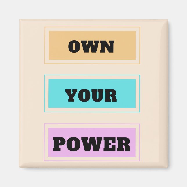 Imán de cuadrado de poder propio (Frente)