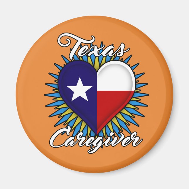imán de Cuidados de Texas (antecedentes de naranja (Frente)