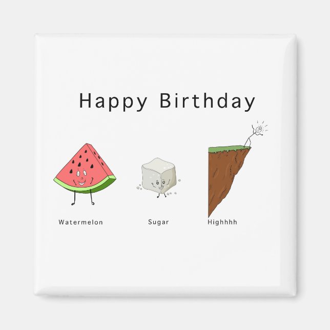Imán de cumpleaños, alto contenido de azúcar de sa (Frente)
