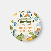 Imán de cumpleaños de dinosaurio lindo